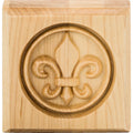 Hardware Resources Fleur-de-lis Rosette Oak 3" Length