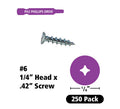 250 Pieces #6 Screw