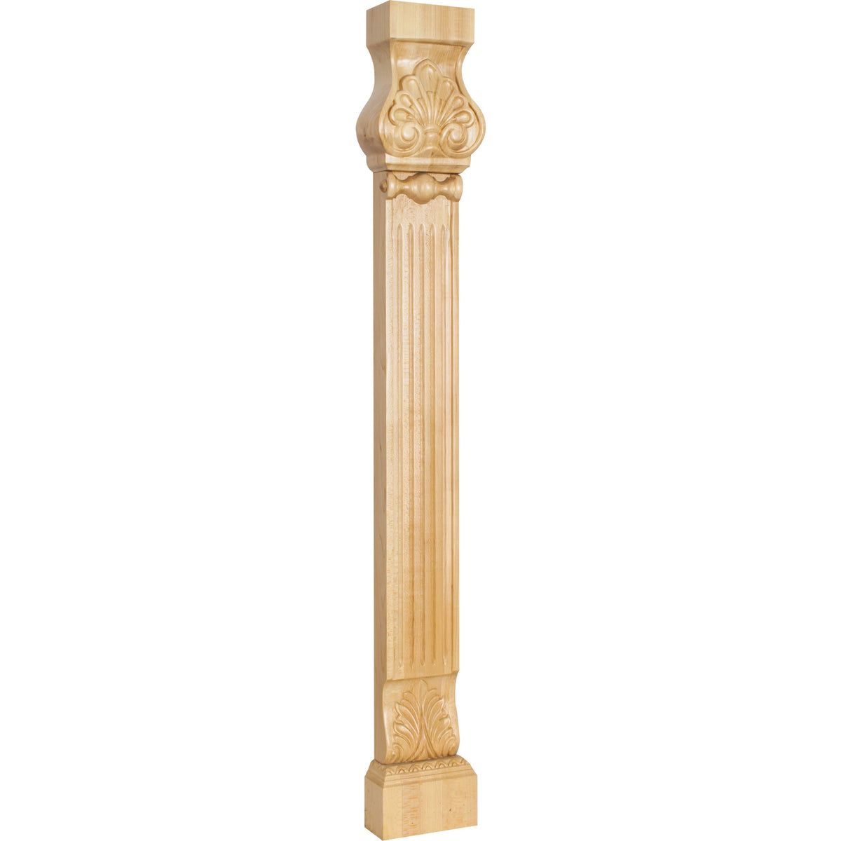 Hardware Resources Acanthus Shell Pilaster Leg Rubberwood 35-1/2" Length