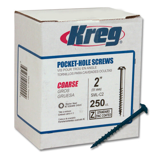 Kreg #8 Blue-Kote Washer Head Coarse Thread Pocket Hole Screws