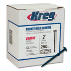 Kreg #8 Blue-Kote Washer Head Coarse Thread Pocket Hole Screws