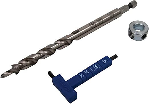 Kreg Easy-Set Drill Bit With Easy-Set Depth Gauge / Depth Collar / Hex Wrench