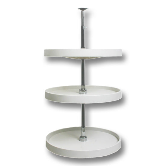 KV Full Round Polymer Lazy Susan White 20" Width 3 Shelves