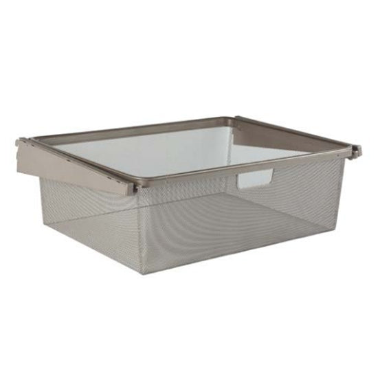 Knap & Vogt Mesh Basket, Champagne Nickel 22" x 17" x 7" Sturdy Wire Mesh