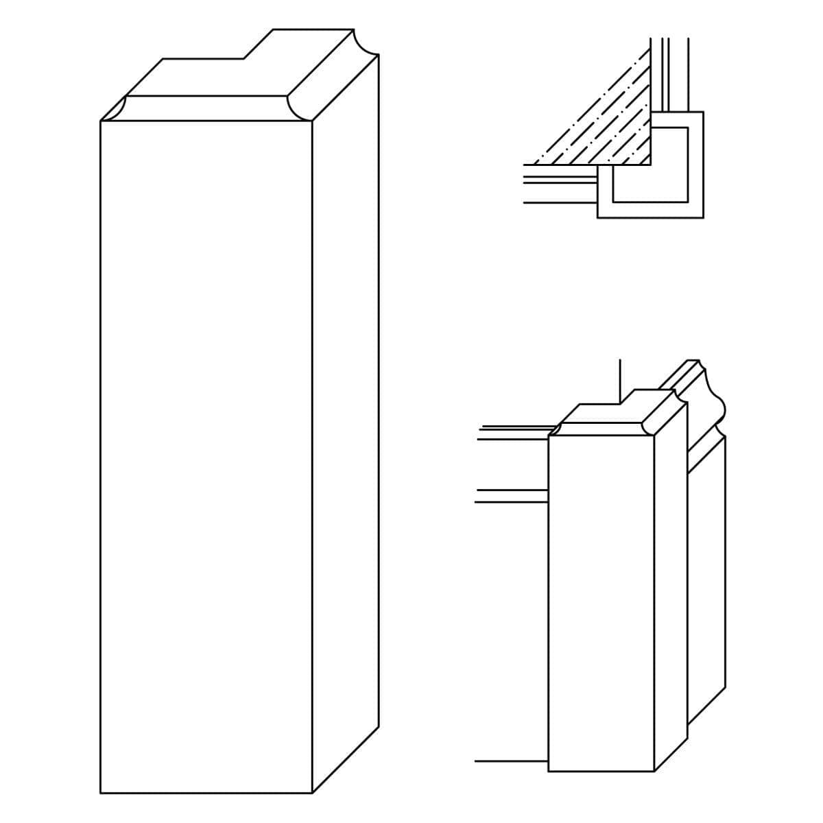 Small Crown Block (Mid Room), 6 1/2"w x 8"h x 3 1/4"d