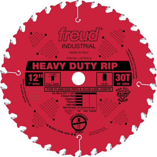 Freud Heavy Duty Rip Blade 12" Diameter Red