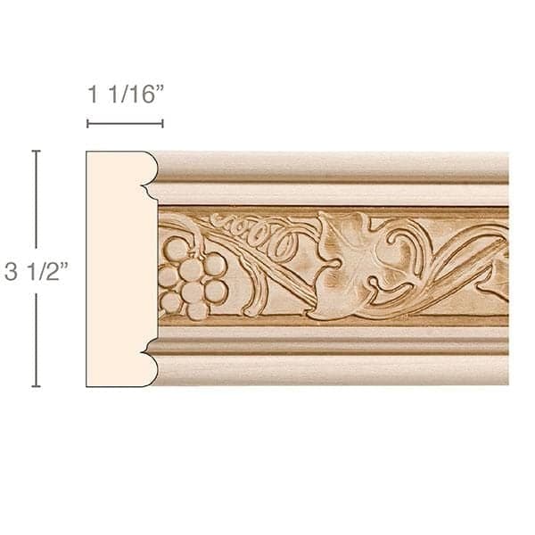 Large Traditional Capital (Accepts up to 4 1/4 x 3/4), 5 1/4''w x 6 3/4''h x 1 1/4''d Maple