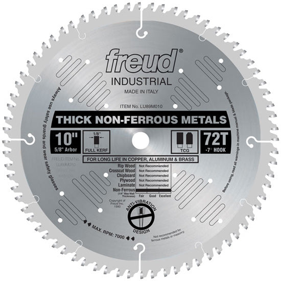 Freud Thick Non-Ferrous Metal Blade 10" Diameter