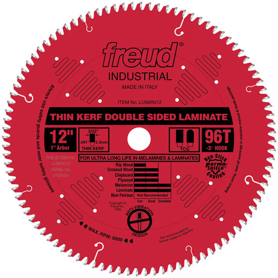 Freud Thin Kerf Double Sided Laminate/Melamine Blade 12" Diameter