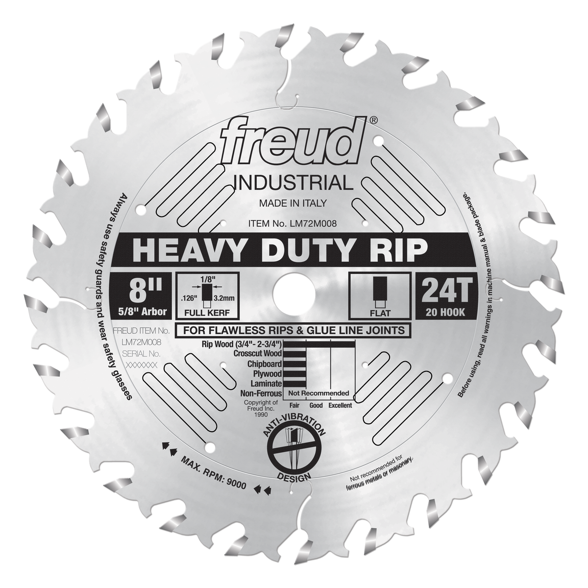 Freud Heavy Duty Rip Blade 8 in. Diameter Silver
