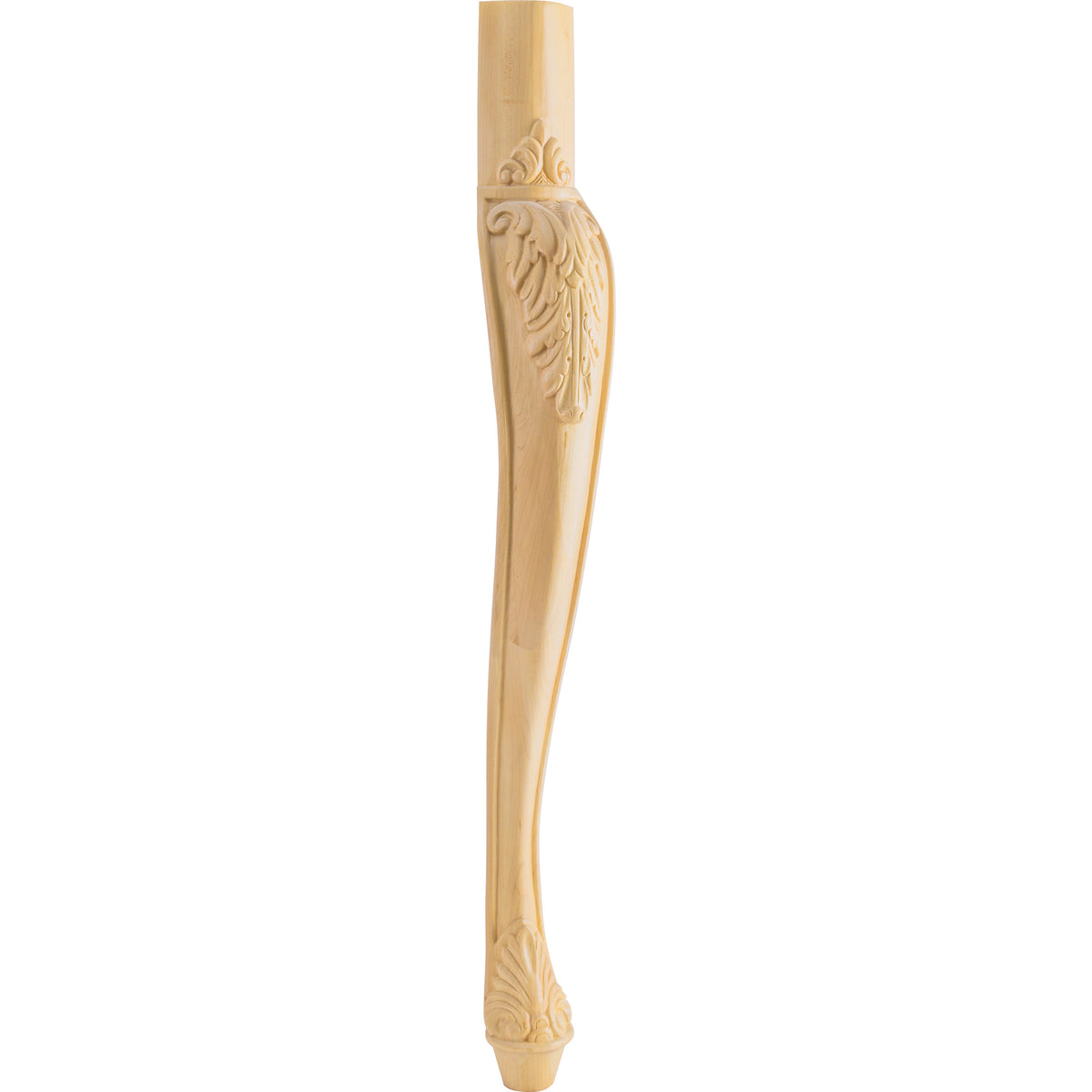 Hardware Resources Acanthus Cabriole Leg Rubberwood 35-1/2" Length