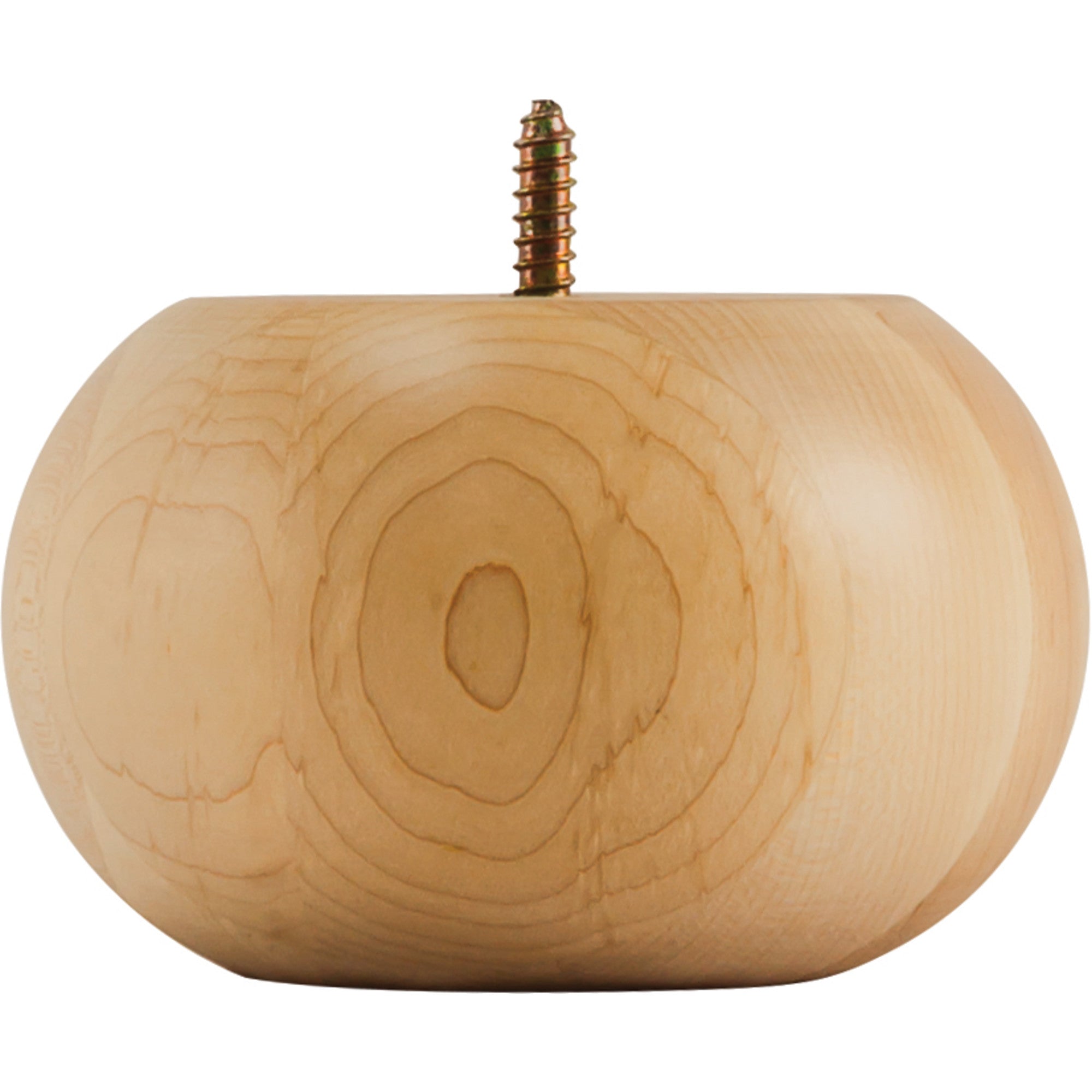 Hardware Resources Smooth Transitional Bun Foot Rubberwood 5" Length