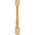 Hardware Resources Fluted Round Acanthus Post Rubberwood 35-1/2" Length 4" Width