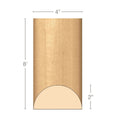 Large Square Rosette, 5''w x 5''h x 5/8''d, Lindenwood Maple