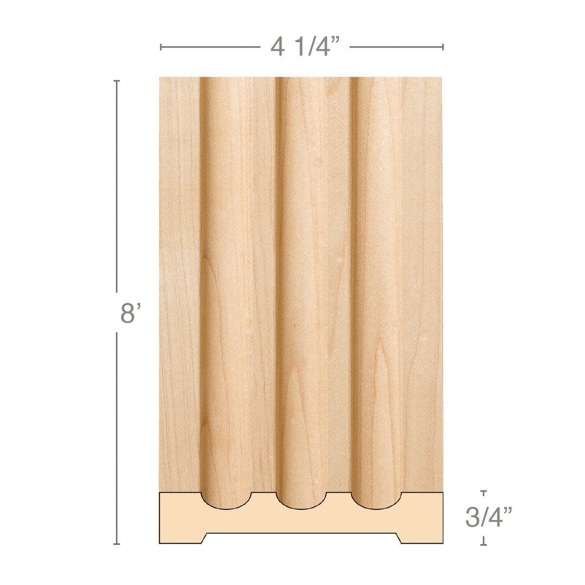 Traditional Panel Moulding (Lips 3/4), 1 3/4''w x 3/4''d Resin