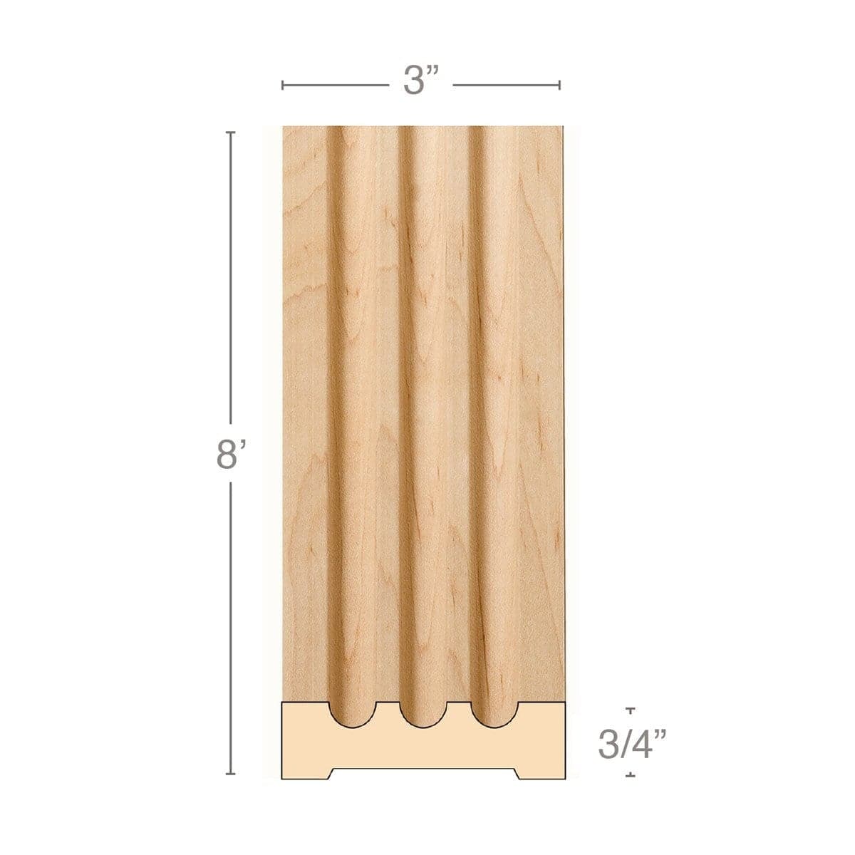 Traditional Panel Moulding, 2''w x 3/4''d Resin
