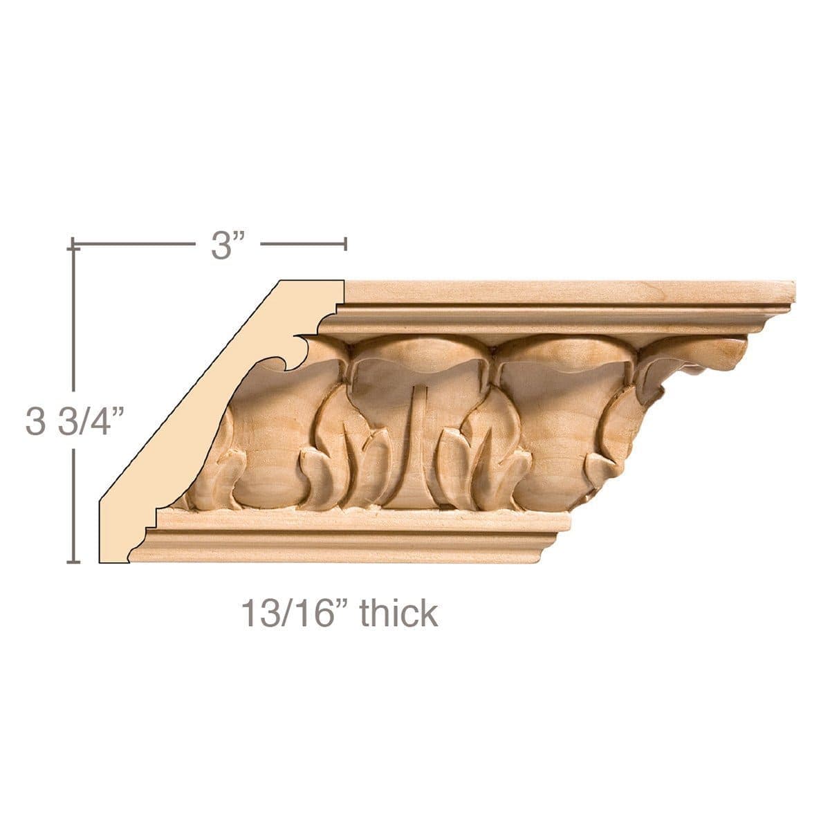 Laurel Leaves with Bead & Barrel, 3''w x 1 1/16''d Poplar