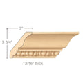 Medium Acanthus Crown (Repeats 2 1/2), 3 1/2''w x 13/16''d x 8' length Maple