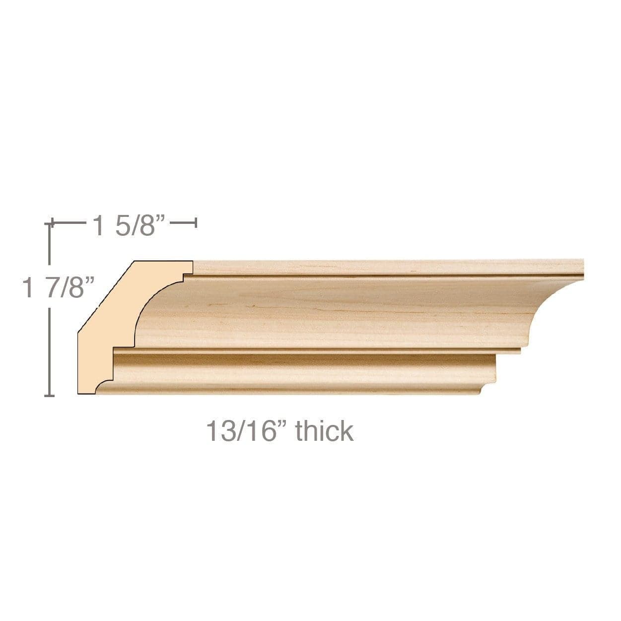 Moulding, 3/4''w x 11/16''d x 8' length Cherry