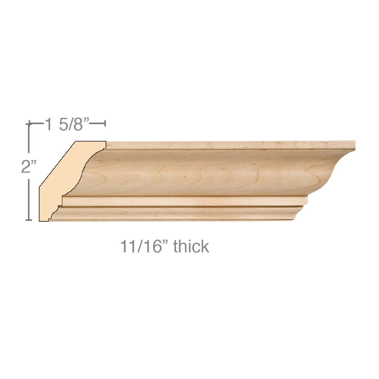 Moulding, 5/16"w x 7/16"d x 8' length Resin