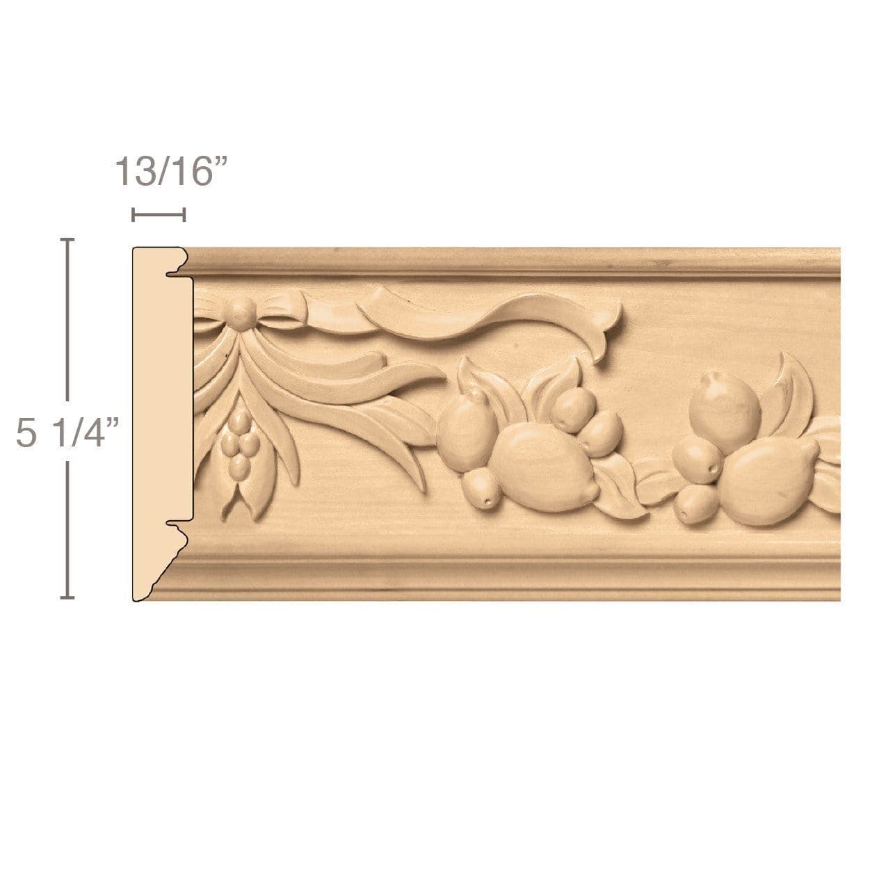 Medium End Block, 2 5/8''w x 5 3/4''h x 1 3/8''d, (accepts medium capitals) Cherry