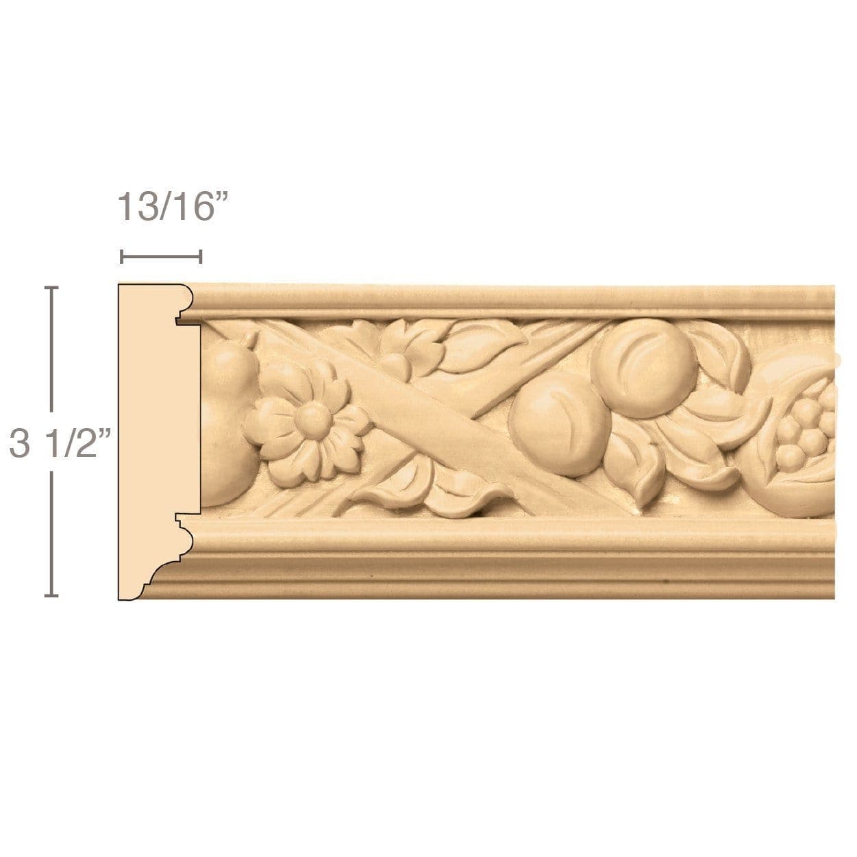 Split Plain Country French Column, 3 3/4''w x 35 1/4''h x 1 7/8''d, 1 Pair Maple
