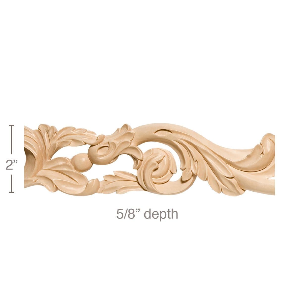 Petite Acanthus with Egg and Dart, 7''w x 7/8''d Poplar