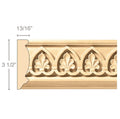 Panel Moulding With Madeline Insert, 3 1/2"w x 13/16"d x 8' length Cherry