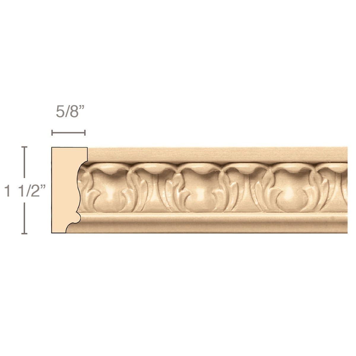 Grand Traditional Half Lineal, 3"w x 1 1/2"d x 8' length Resin