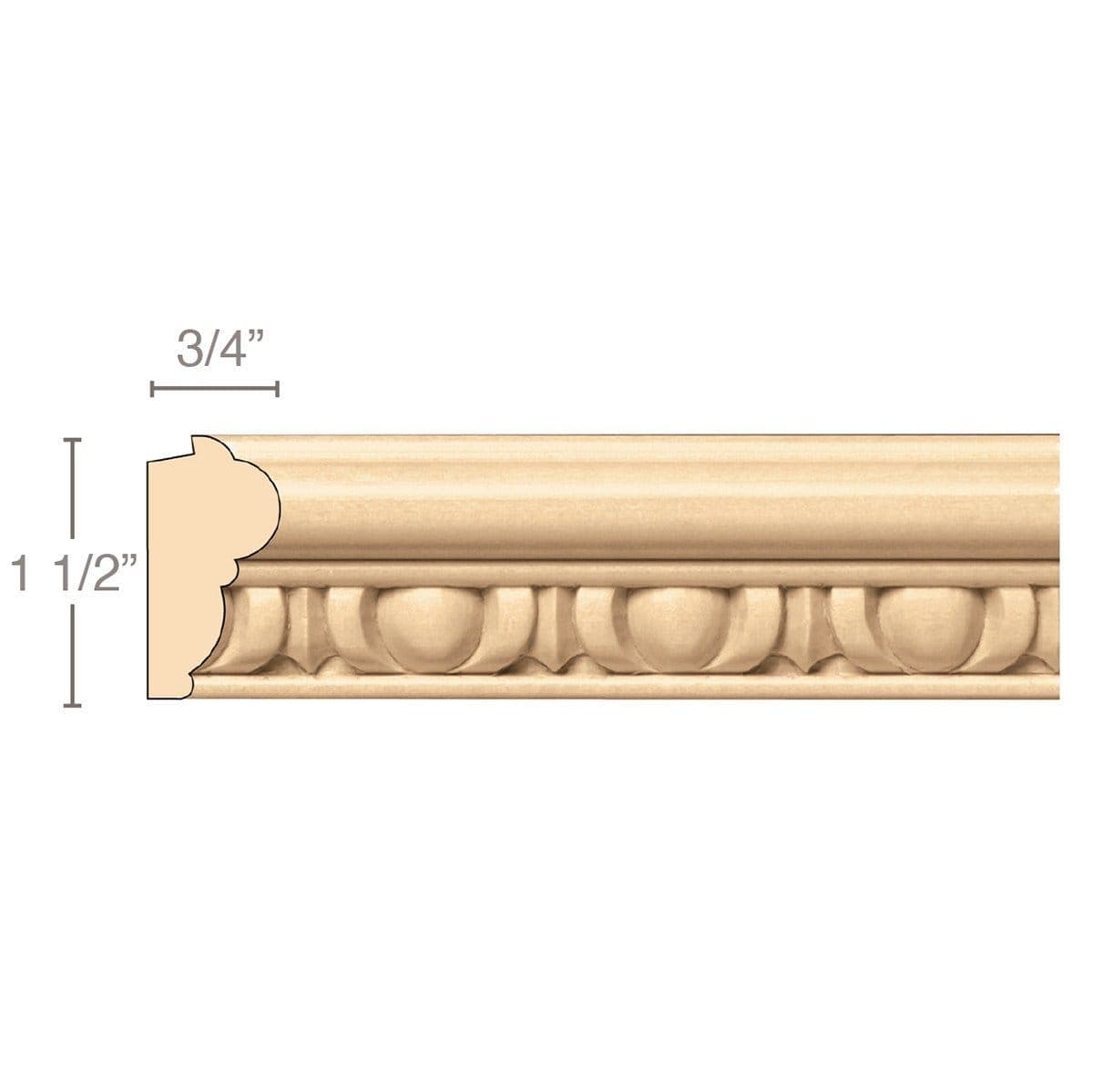 Large End Block, 3 1/2''w x 5 3/4''h x 1 3/4''d, (accepts up to 1"w x 1/2"d) Maple