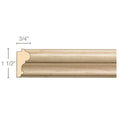 Small Dentil Crown (Dentil is overlay), 3 1/2''w x 13/16''d Poplar