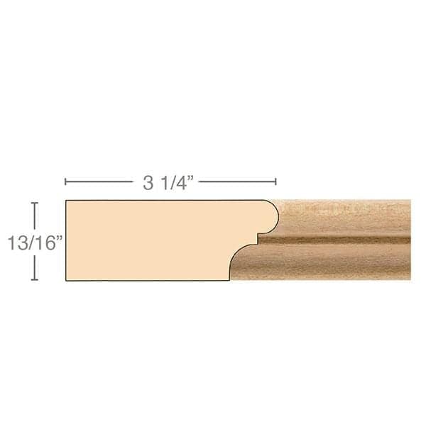 Traditional Top Cap, 2 1/8''w x 1''d Poplar