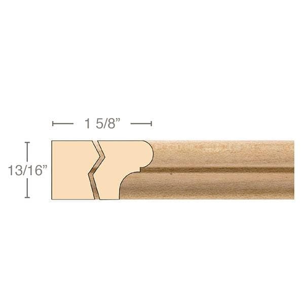 Parting Strip, 13/16''w x 13/16''d x 8' length, 8' length Cherry