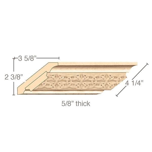 Large Acanthus Finial, 2 3/8''w x 4 1/4''h x 1 1/4''d, (accepts up to 2"w x 1"d) Maple