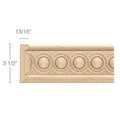 Large Scrolled Palmette (Repeats 7 1/2 MT=13/16), 6 3/4''w x 13/16''d Poplar