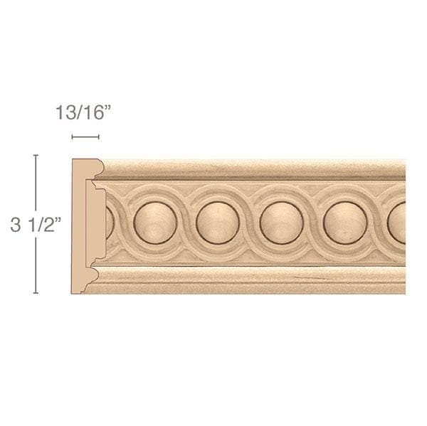 Large Scrolled Palmette (Repeats 7 1/2 MT=13/16), 6 3/4''w x 13/16''d Poplar
