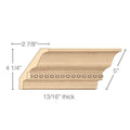 Medium Reeded Half Round Lineal, 1 1/2"w x 3/4"d x 8' length Maple