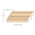 Medium Rope Half Round Lineal, 1 1/2''w x 3/4''d x 8' length Resin