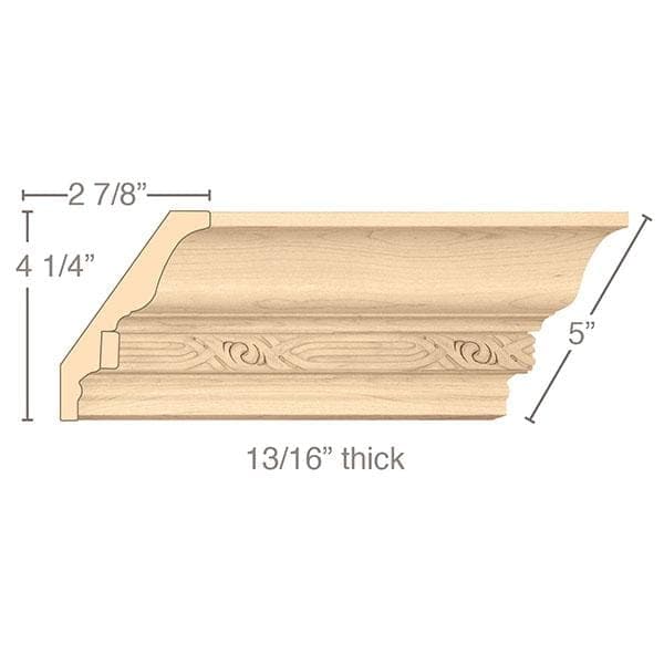 Medium Rope Half Round Lineal, 1 1/2''w x 3/4''d x 8' length Cherry