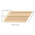 Medium Rope Moulding, 3"w x 1 1/2"d x 8' length, 8' lengths Resin