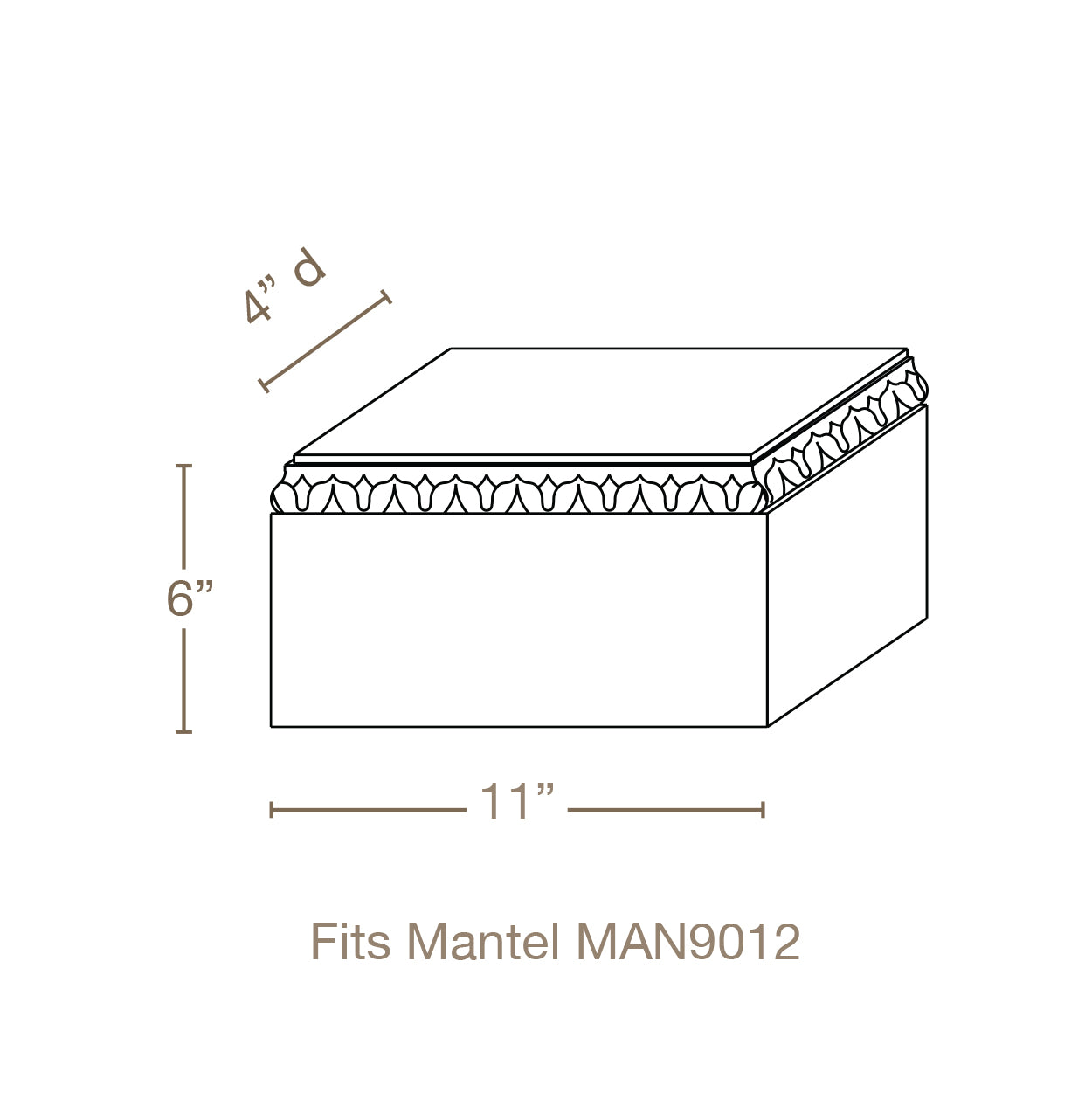Traditional Mantel Moulding, 4 3/8''w x 1 1/4''d