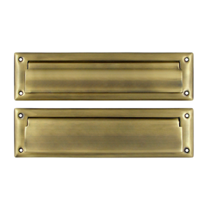 Deltana Mail Slot 13-1/8" With Interior Flap, Antique Brass