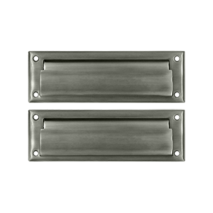 Deltana Mail Slot 8-7/8" With Back Plate, Antique Nickel