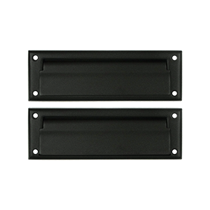 Deltana Mail Slot 8-7/8" With Back Plate, Black