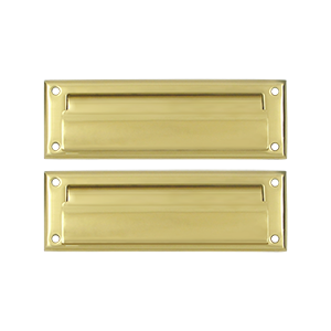 Deltana Mail Slot 8-7/8" With Back Plate, Polished Brass