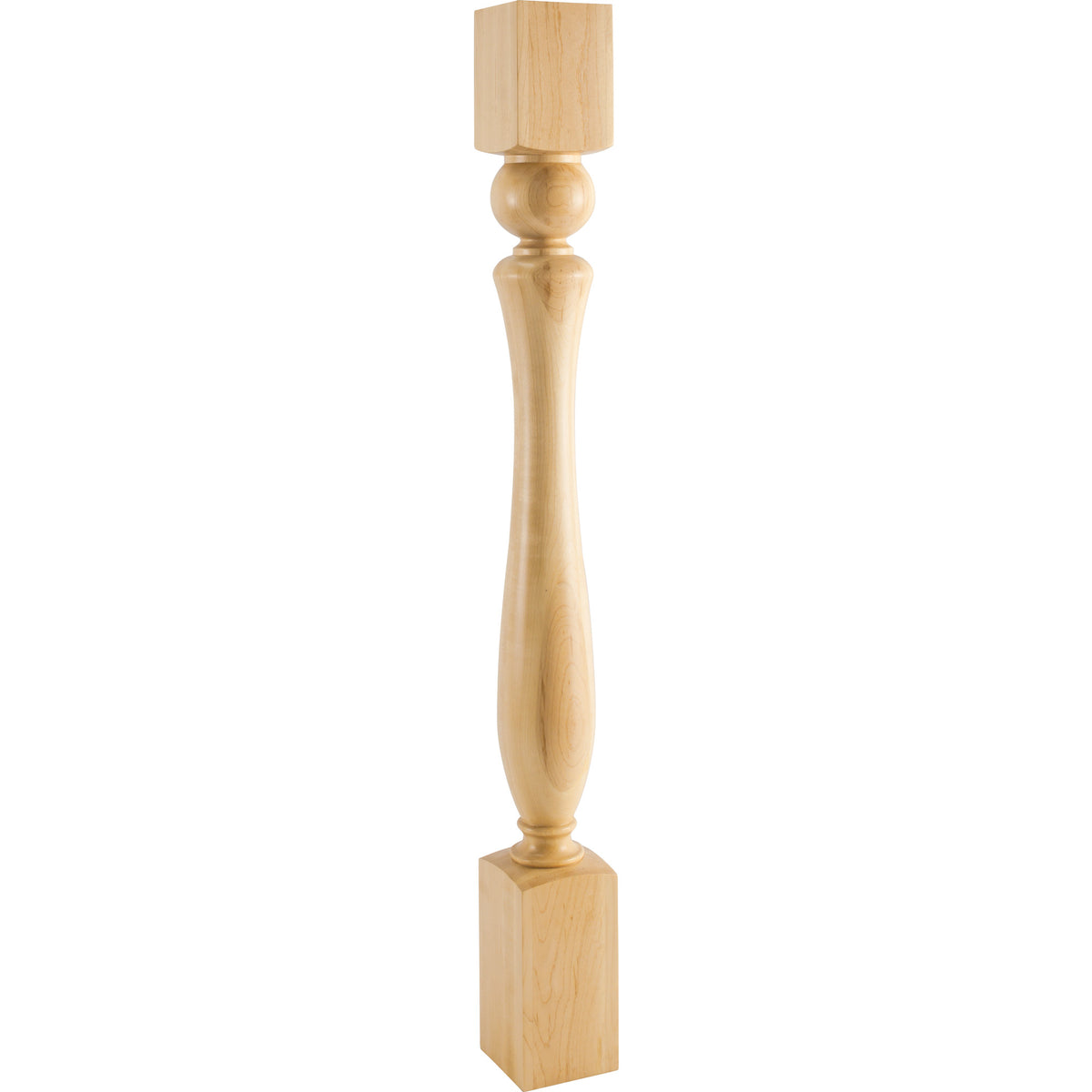 Hardware Resources Sphere Turned Post Rubberwood 35-1/2" Length 3-1/2" Width