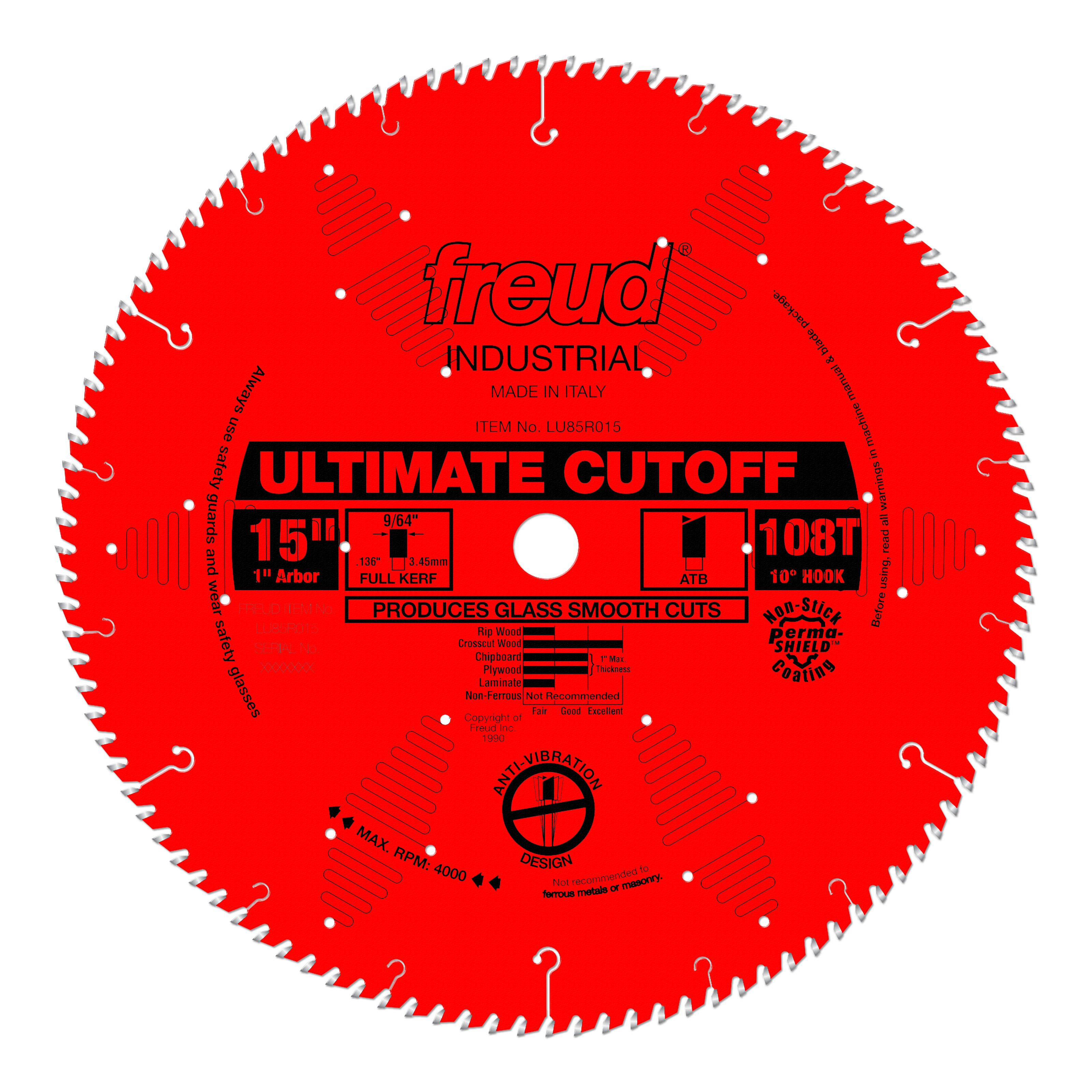 Freud Cut-Off Carbide Blade 15" Diameter Red