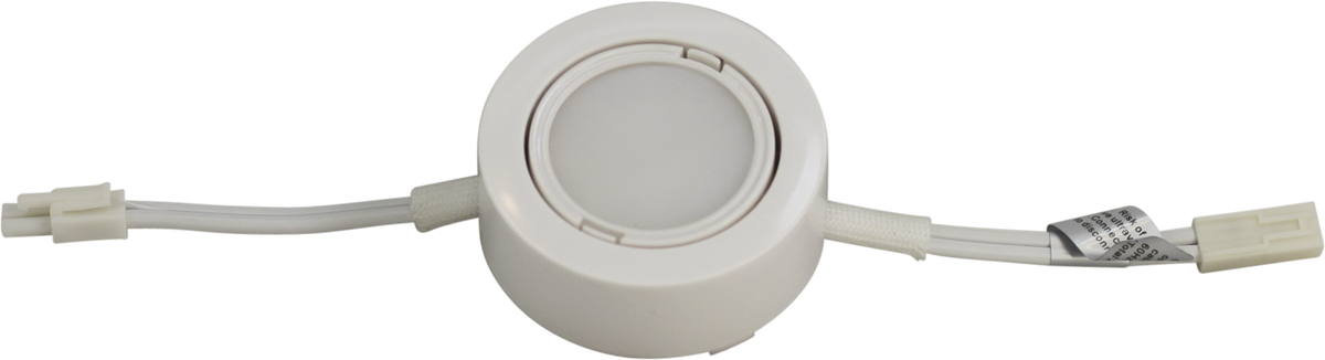 LED Puck Light, White Plastic, Cool White Light (6,000k, Multiples of 50