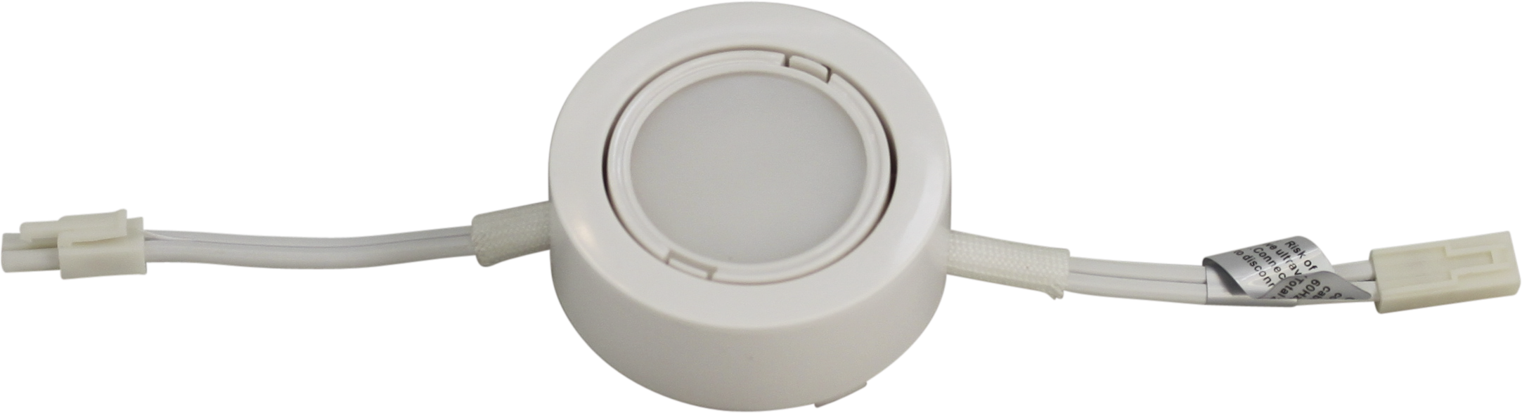 LED Puck Light, White Plastic, Cool White Light (6,000k, Multiples of 50