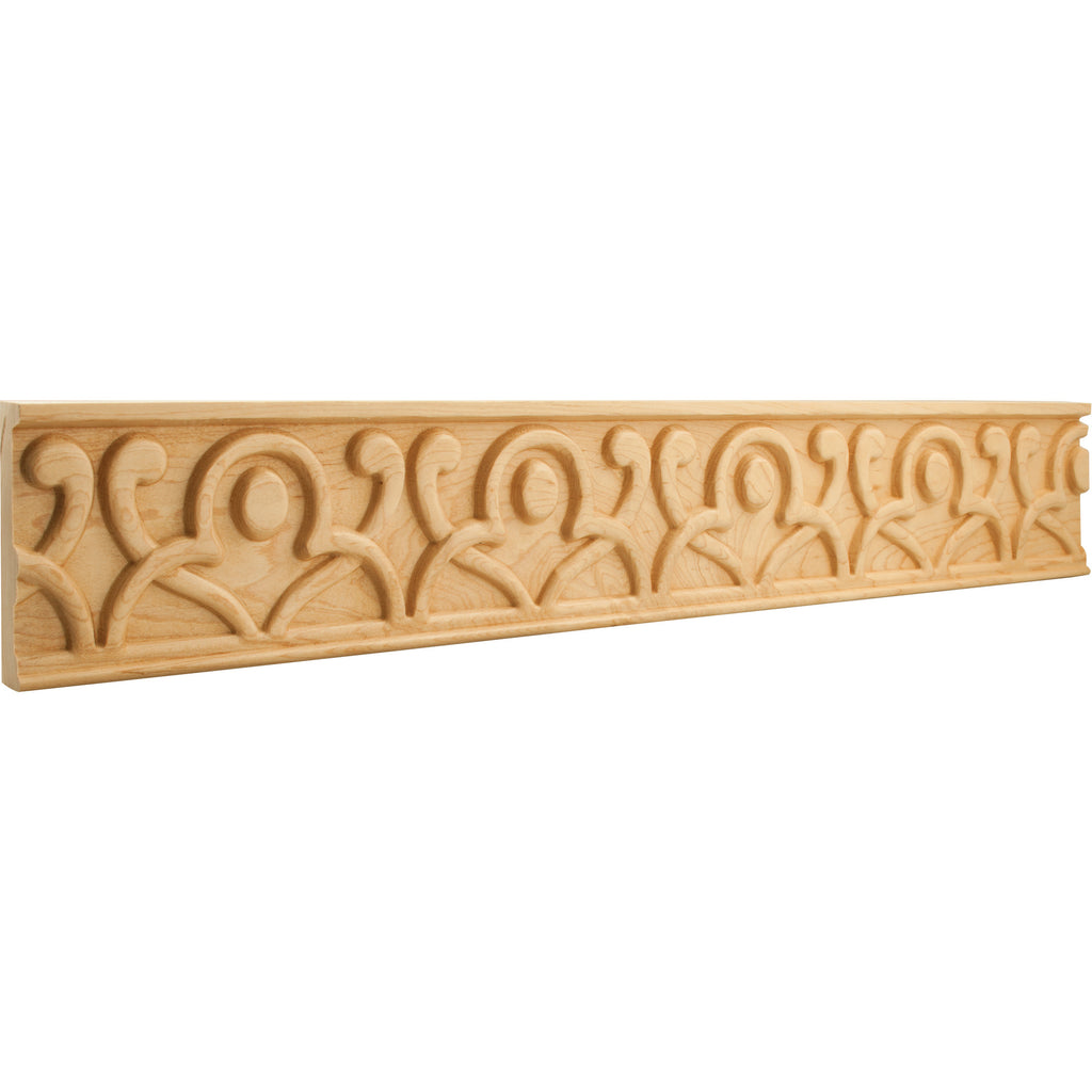4" x 7/8" x 96" Hand Carved Geometric Frieze Moulding